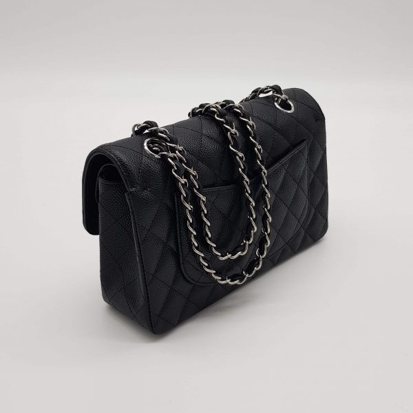 chanel double flap bag caviar leather black
