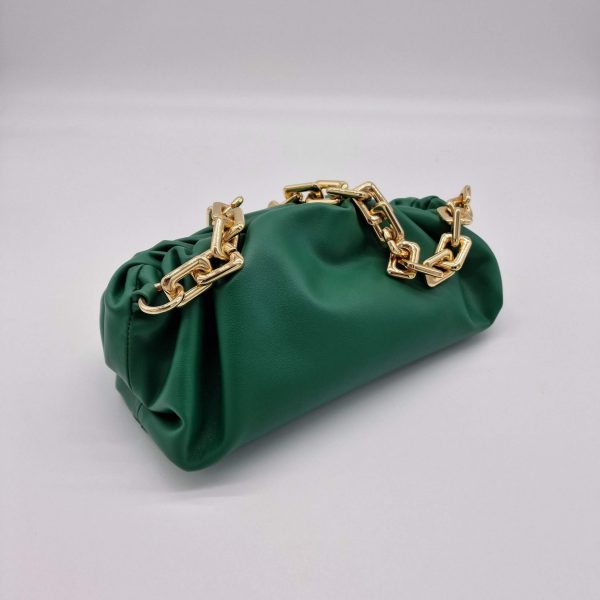 bottega veneta chain pouch green